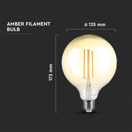 Bec LED dimabil FILAMENT G125 E27/8W/230V 2200K