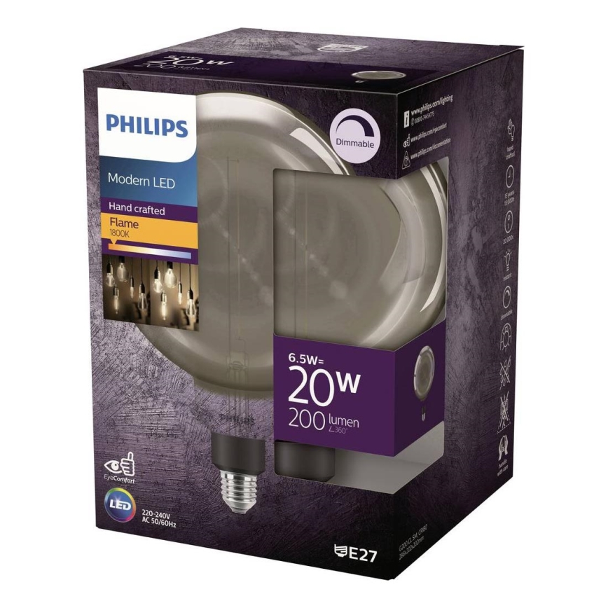 Bec LED dimabil filament G200 E27/6,5W/230V 1800K