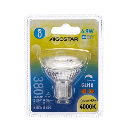 Bec LED dimabil GU10/4,9W/230V 4000K - Aigostar