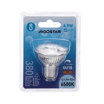 Bec LED dimabil GU10/4,9W/230V 6500K - Aigostar