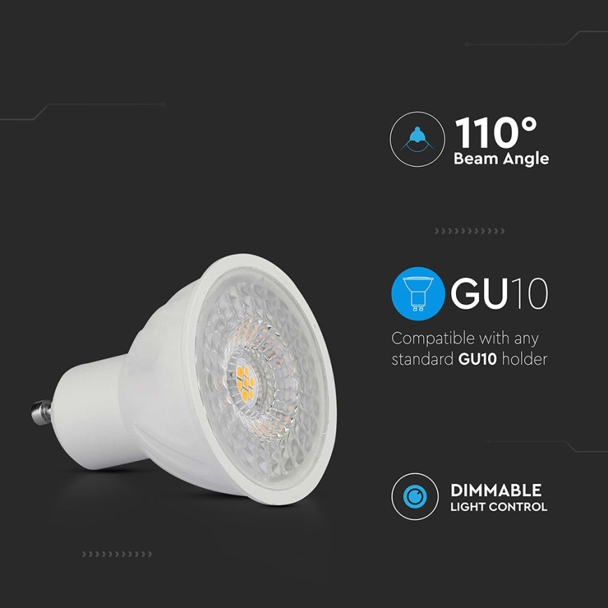 Bec LED dimabil GU10/6W/230V 4000K 110°