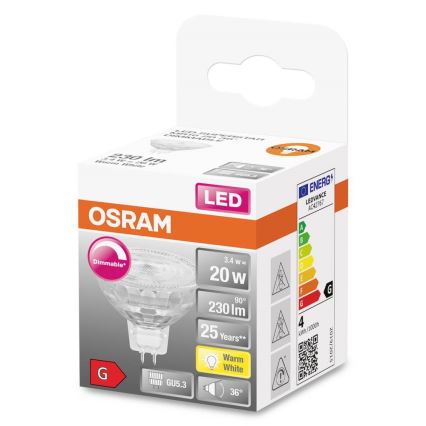 Bec LED dimabil GU5,3/3,4W/12V 2700K CRI 90 - Osram