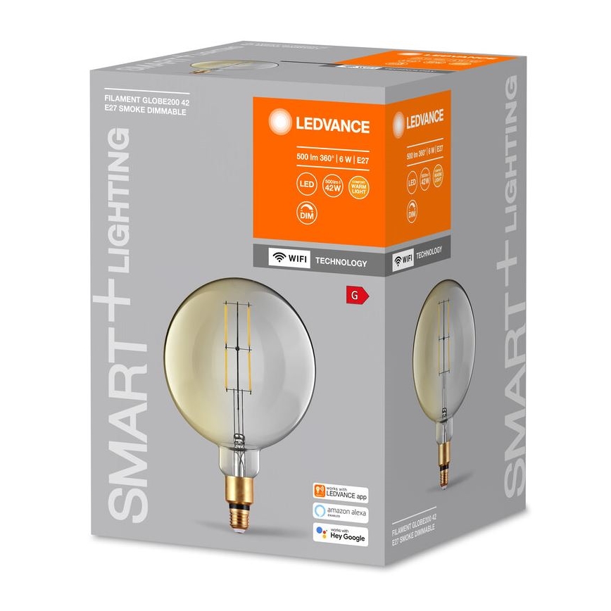 Bec LED dimabil Ledvance SMART+ GLOBE G200 E27/6W/230V 2500K Wi-Fi