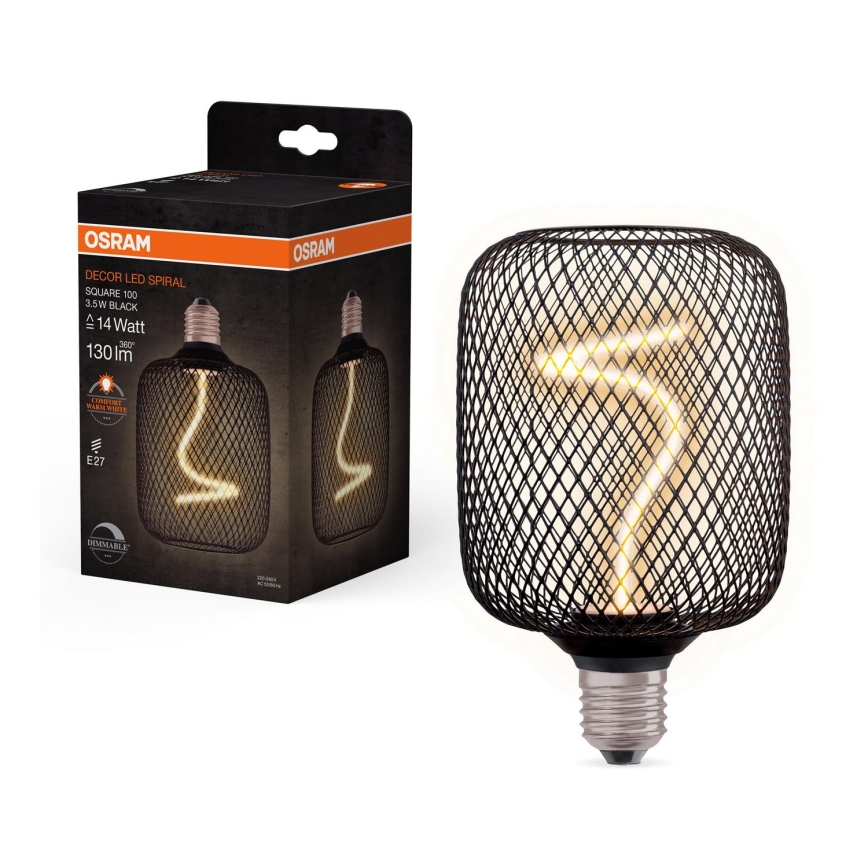 Bec LED dimabil Osram DECOR FILAMENT E27/3,5W/230V 1800K negru