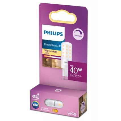 Bec LED dimabil Philips G9, 4W, 230V, 2700K