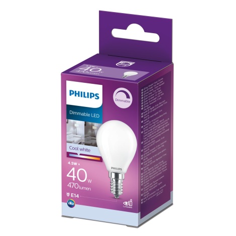 Bec LED dimabil Philips P45 E14/4,5W/230V 4000K