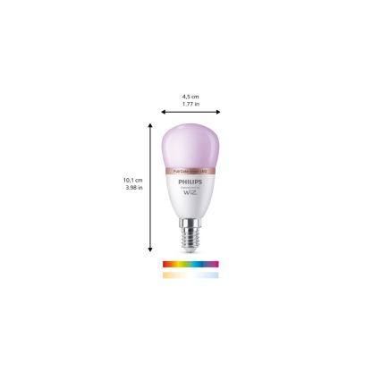Bec LED RGB dimabil Philips SMART P45 E14/4,9W/230V 2200-6500K CRI 90