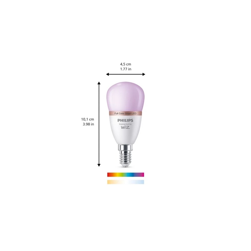 Bec LED RGB dimabil Philips SMART P45 E14/4,9W/230V 2200-6500K CRI 90