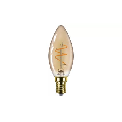 Bec LED dimabil Philips Vintage B35, soclu E14, 2,7 W, 230 V, 1800 K, CRI 90