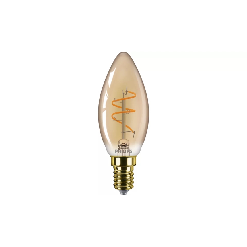 Bec LED dimabil Philips Vintage B35, soclu E14, 2,7 W, 230 V, 1800 K, CRI 90