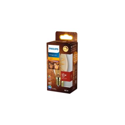 Bec LED dimabil Philips Vintage B35, soclu E14, 2,7 W, 230 V, 1800 K, CRI 90