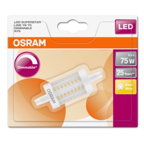 Bec LED dimabil R7s/8W/230V 2700K 78 mm Osram
