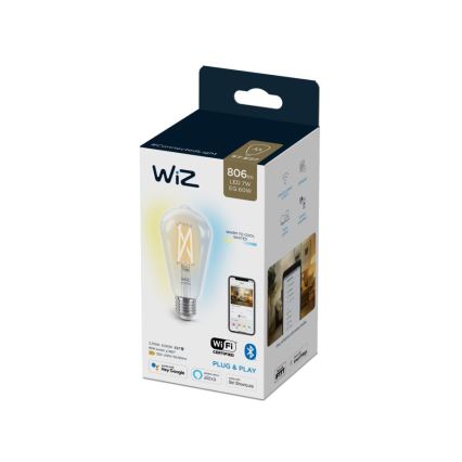 Bec LED dimabil FILAMENT ST64 E27/6,7W/230V 2700-6500K CRI 90 Wi-Fi WiZ