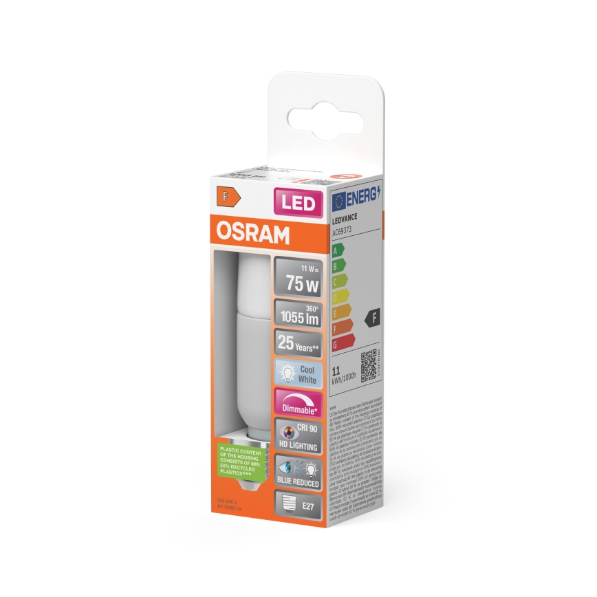 Bec LED dimabil STICK, soclu E27, 11W, 230V, 4000K, CRI 90 - Osram