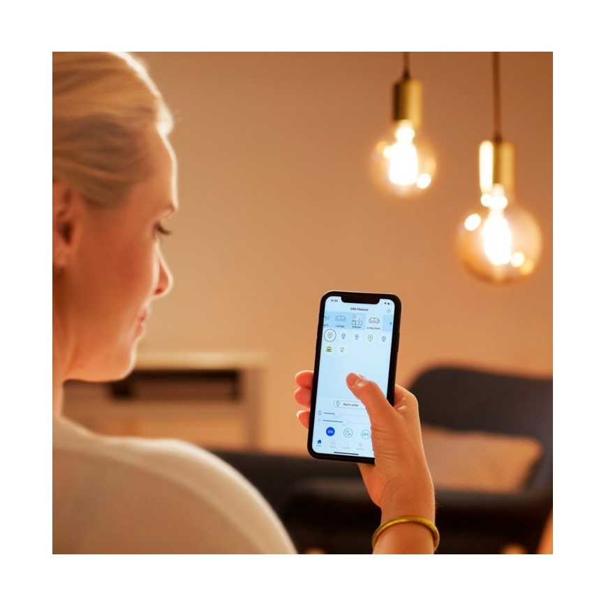 Bec LED dimabil VINTAGE FILAMENT C35 E14/4,9W/230V 2000-5000K CRI 90 Wi-Fi WiZ