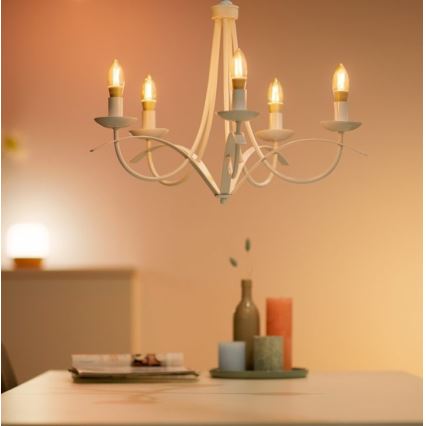 Bec LED dimabil VINTAGE FILAMENT C35 E14/4,9W/230V 2000-5000K CRI 90 Wi-Fi WiZ