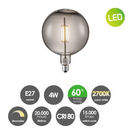 Bec LED dimabil VINTAGE EDISON G180 E27/4W/230V 2700K