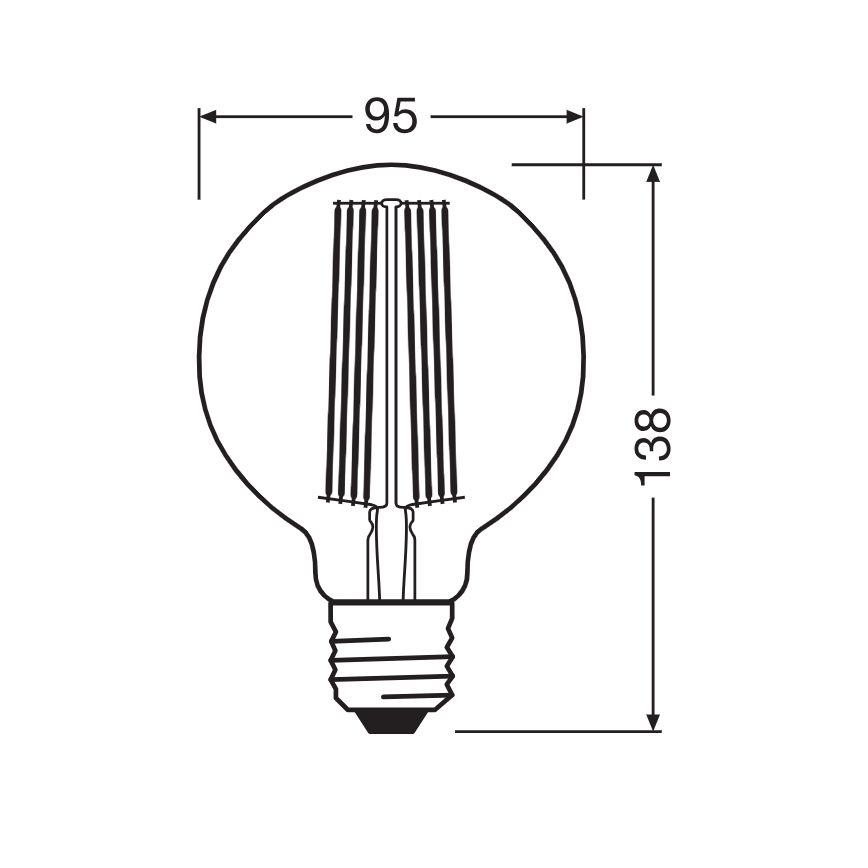 Bec LED dimabil VINTAGE FILAMENT E27/5,8W/230V 2200K - Osram
