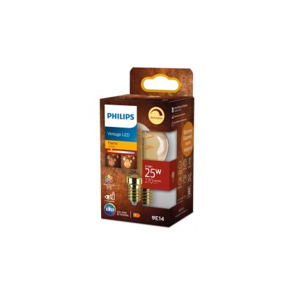 Bec LED dimabil VINTAGE Philips P45 E14, 3,1W, 230V, 2200K