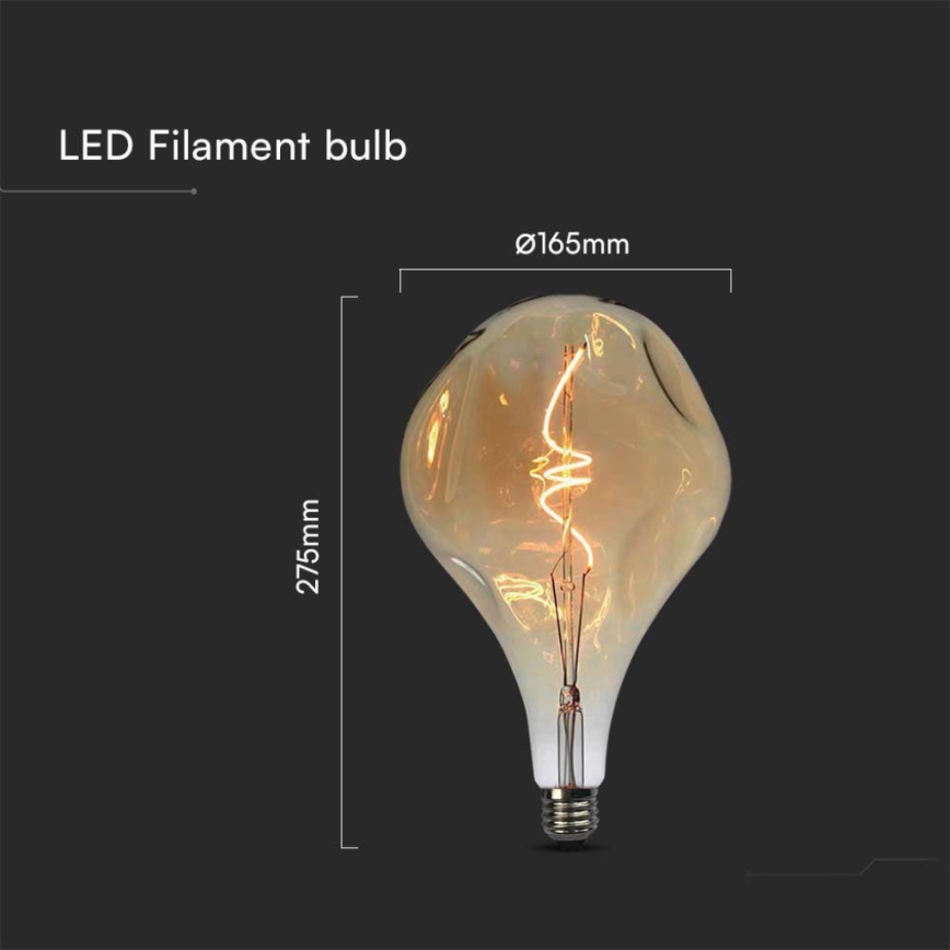 Bec LED Filament A165, E27, 4W, 230V, 1800K