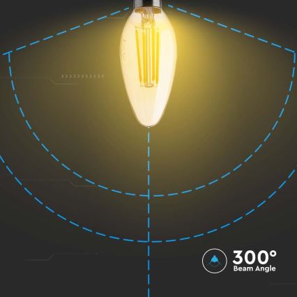 Bec LED FILAMENT AMBER E14/4W/230V 2200K