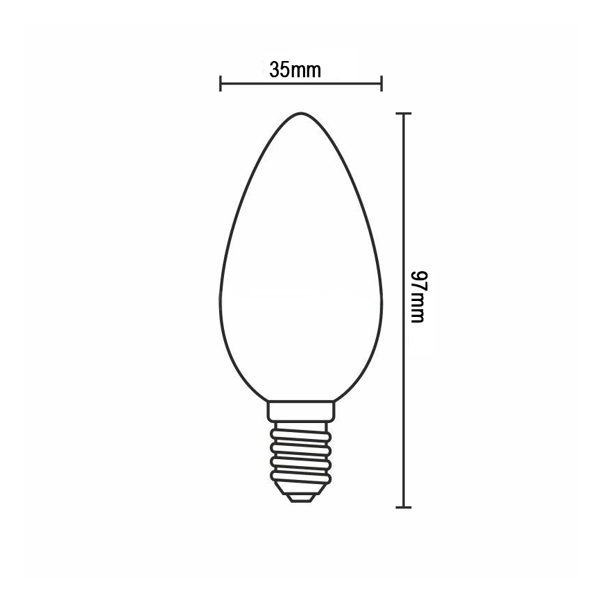Bec LED FILAMENT C37 E14/6W/230V 4000K