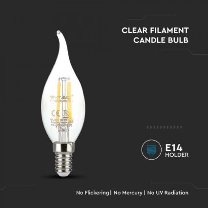 Bec LED Filament E14/4W/230V 3000K
