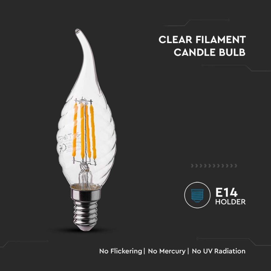 Bec LED FILAMENT E14/4W/230V 4000K
