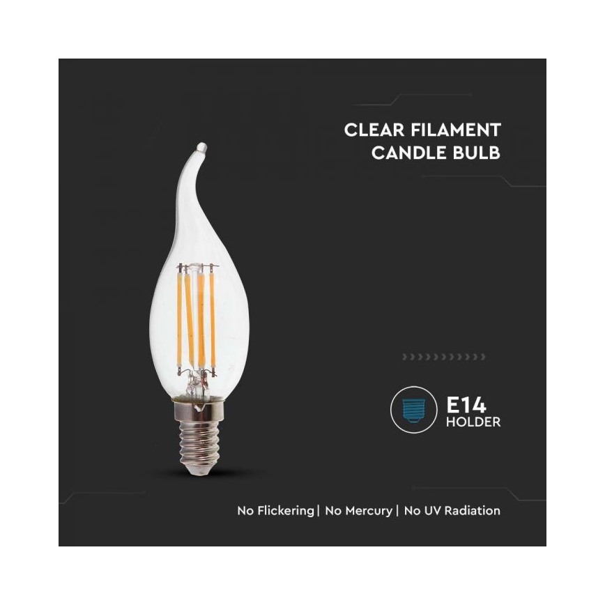 Bec LED filament E14/4W/230V/4000K