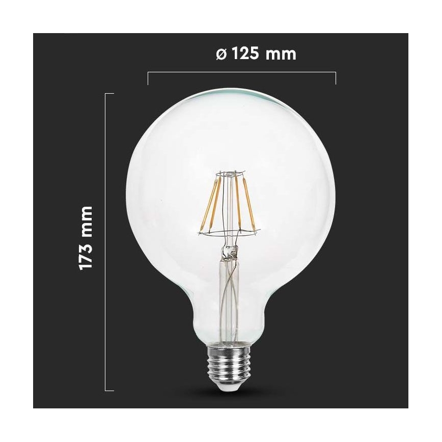 Bec LED FILAMENT G125 E27/10W/230V 3000K