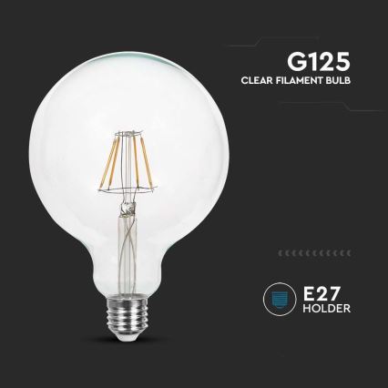 Bec LED FILAMENT G125 E27/10W/230V 6400K