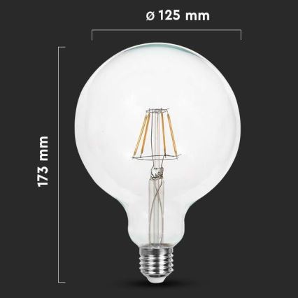 Bec LED FILAMENT G125 E27/10W/230V 6400K