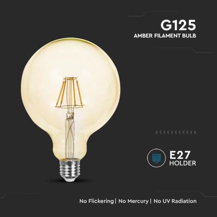Bec LED FILAMENT G125 E27/12W/230V 2200K