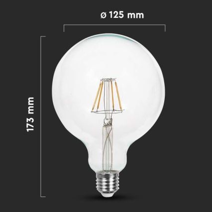 Bec LED FILAMENT G125 E27/12W/230V 3000K