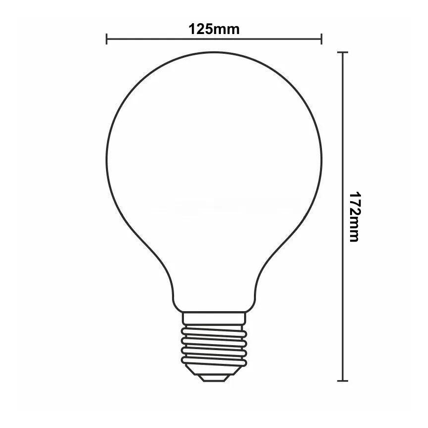 Bec LED filament G125, soclu E27, 11W, 230V, 3000K