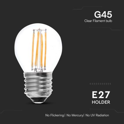 Bec LED FILAMENT G45 E27/6W/230V 3000K