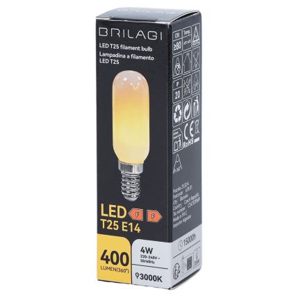 Bec LED FILAMENT T25 E14/4W/230V 3000K - BRILAGI