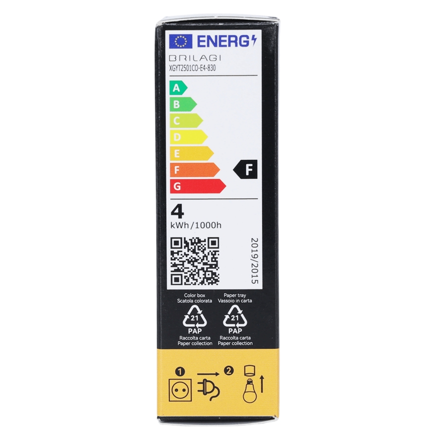 Bec LED FILAMENT T25 E14/4W/230V 3000K - BRILAGI