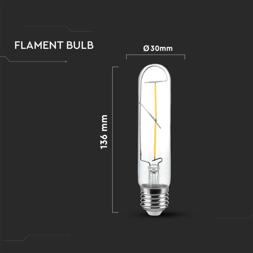 Bec LED FILAMENT T30 E27/2W/230V 3000K