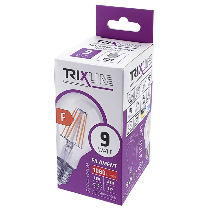 Bec LED FILAMENT VINTAGE A60 E27/9W/230V 2700K