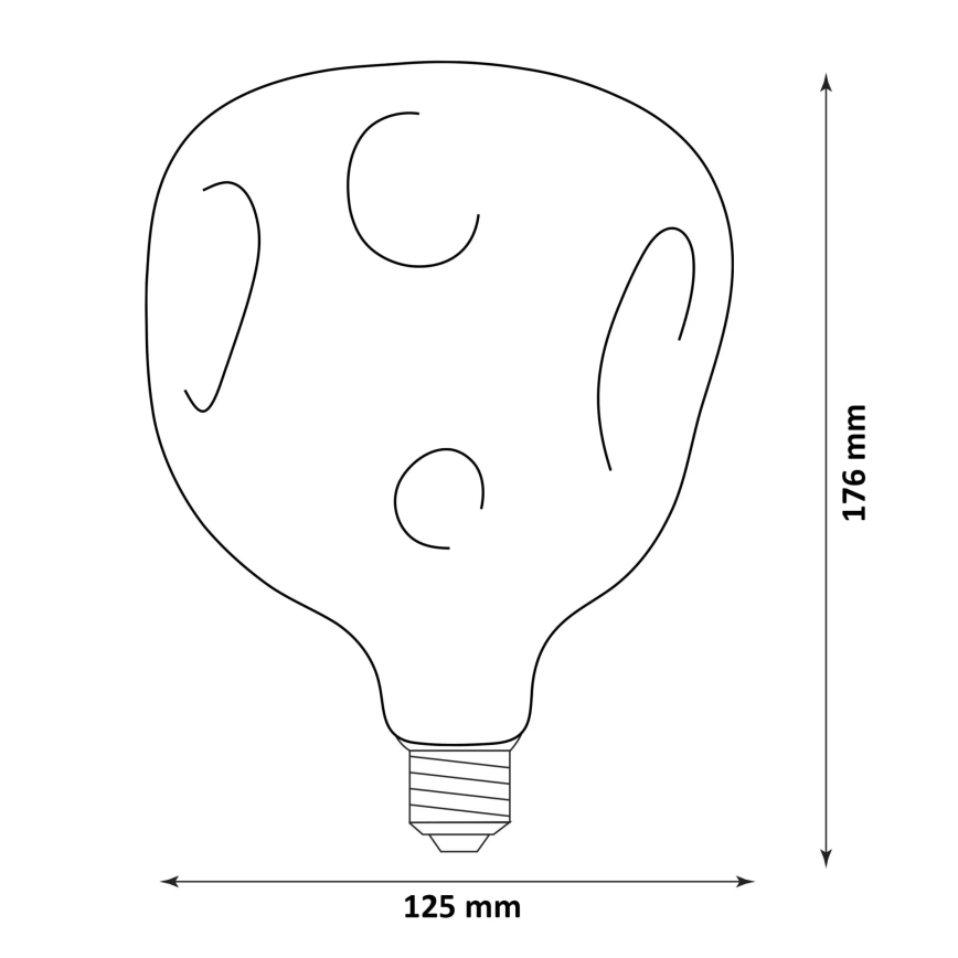 Bec LED filament vintage G125 E27/2,4W/230V 1800K