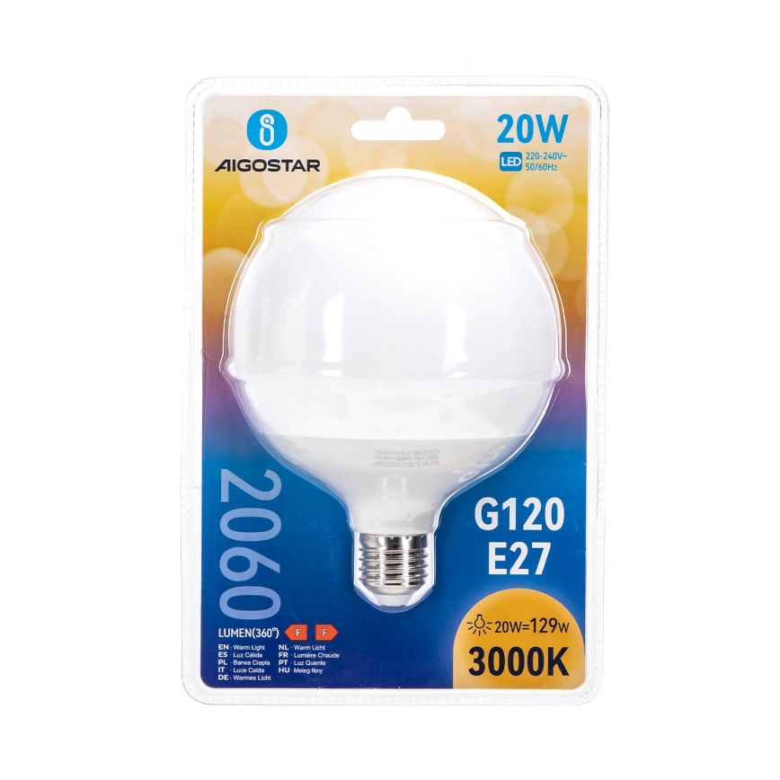 Bec LED G120 E27/20W/230V 3000K - Aigostar