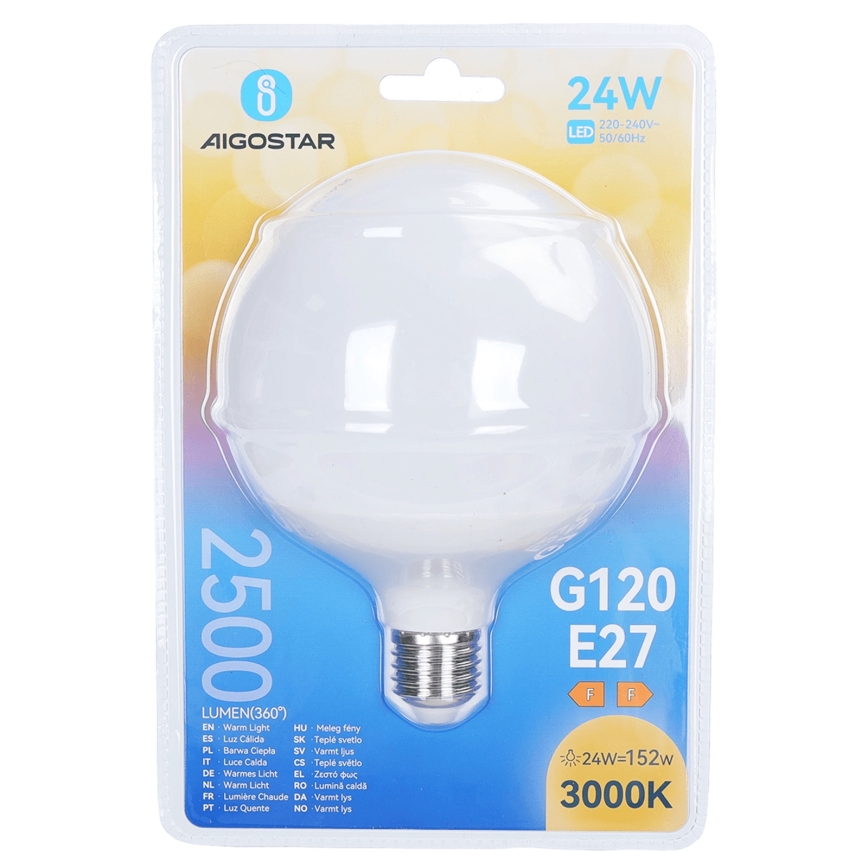 Bec LED G120 E27/24W/230V 3000K - Aigostar