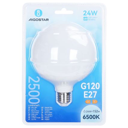 Bec LED G120 E27/24W/230V 6500K - Aigostar