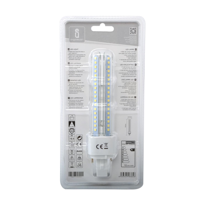 Bec LED G24D-3/12W/230V 6500K Aigostar