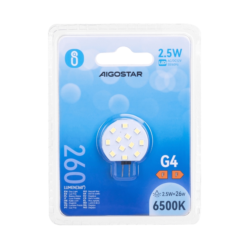 Bec LED G4, 2,5 W, 12 V, 6500 K - Aigostar