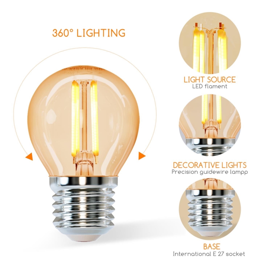 Bec LED G45 E27/4W/230V 2200K Aigostar