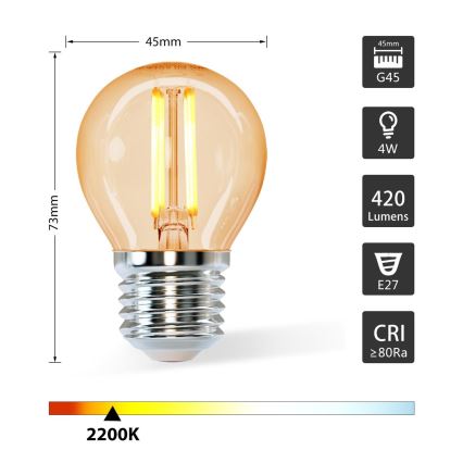 Bec LED G45 E27/4W/230V 2200K Aigostar