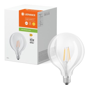 Bec LED Globe Classic cu filament G125 E27, 4W, 230V, 2700K - Ledvance