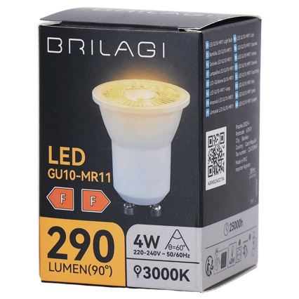 Bec LED MR11 GU10/4W/230V 3000K 60° - BRILAGI